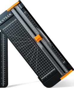 Evteck A4 Paper Cutter Slider Trimmer for Cardstock Photo Vinyl | 12 Inch. with Security Blade and Foldable Ruler. for Crafting Scrapbooking